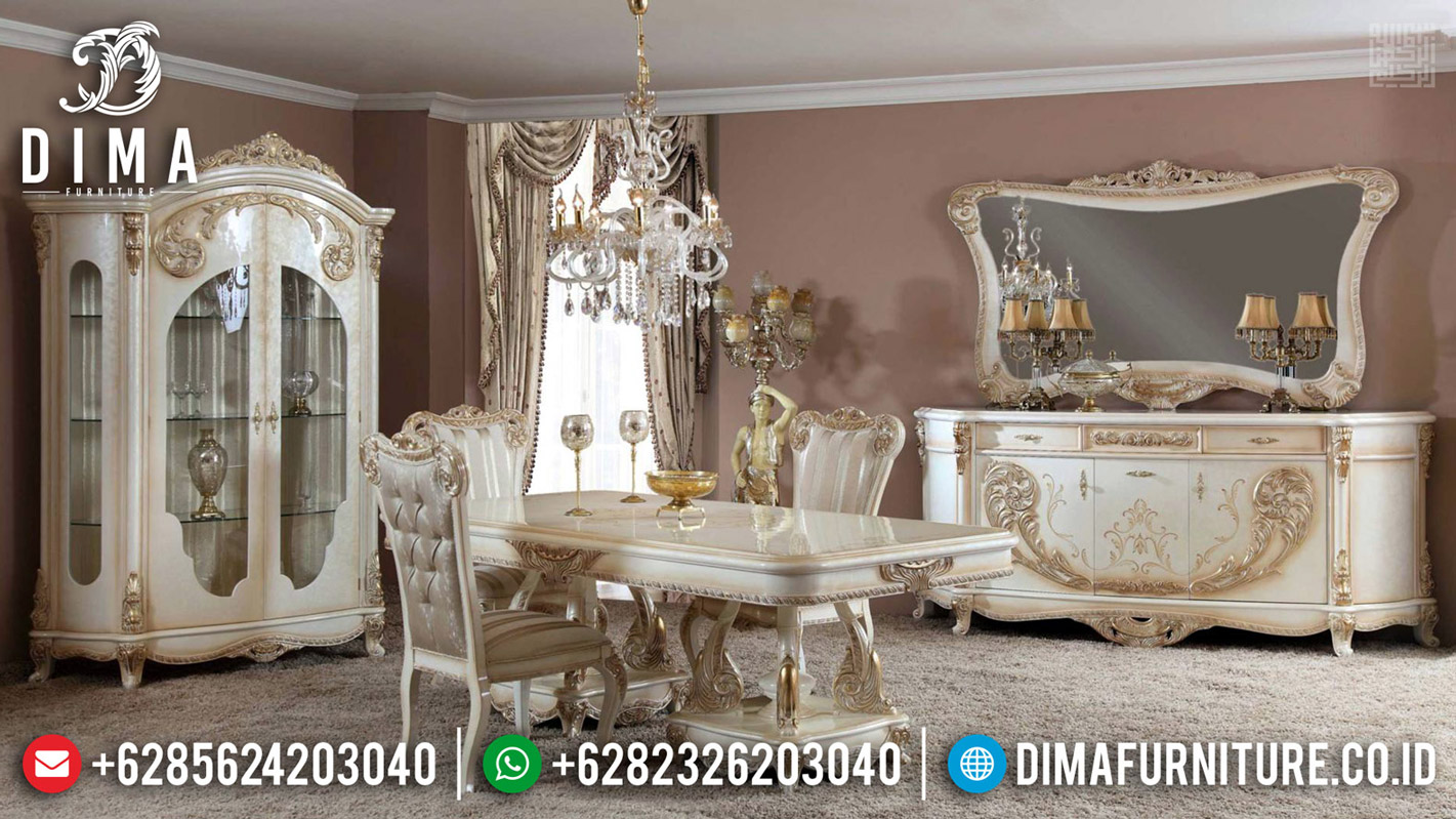 Design Meja Makan Mewah Royals Classic Luxury Carving Jepara BT-0496