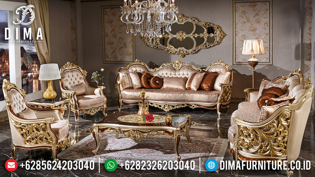 Harga Sofa Tamu Mewah Golden Luxurious Glossy Jepara BT-0571