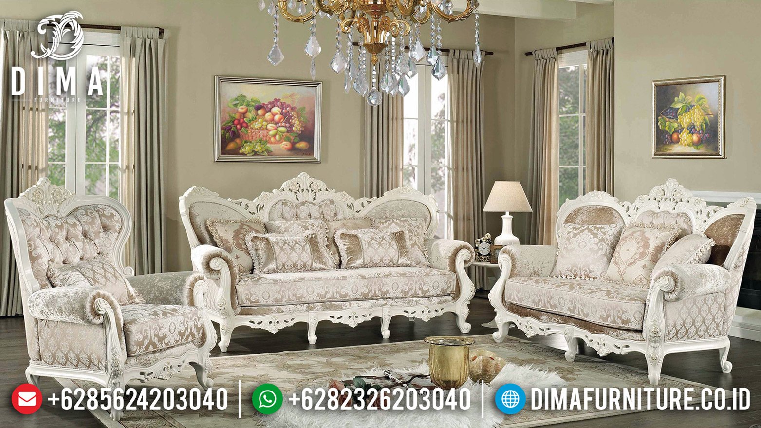 New Kursi  Sofa Tamu Mewah  Klasik Luxury Type Ukiran Jepara  