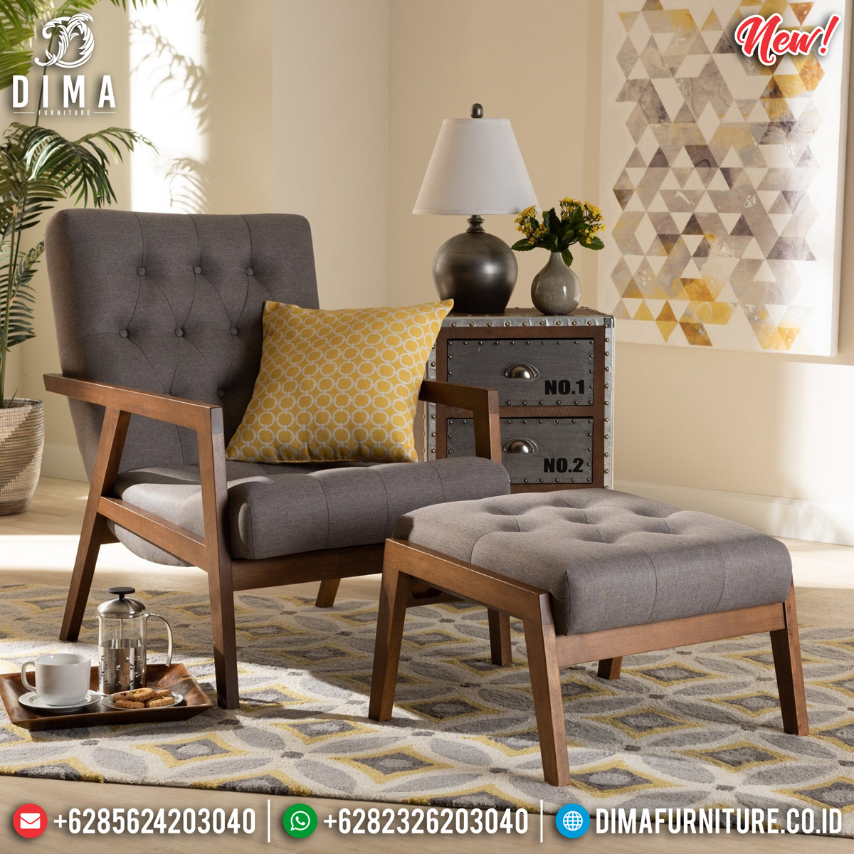 New Sofa Santai Minimalis Natural Jati Furniture Jepara Kekinian BT-0737