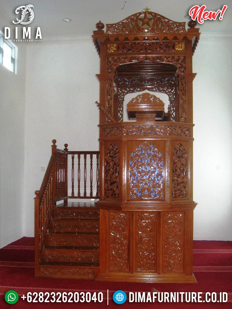 Desain Mimbar Masjid Nabawi Natural Luxury Classic Furniture Jepara BT-0754