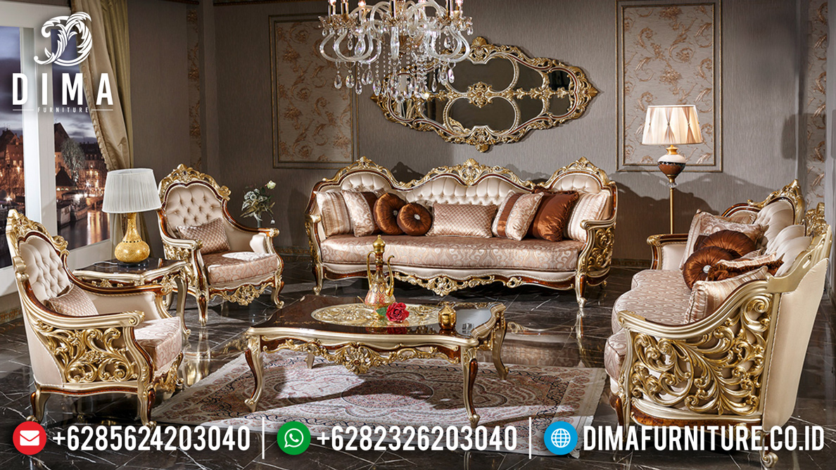 Luxury Gold Shine Sofa Tamu Mewah Jepara Luxury Carving Best Seller BT-0766