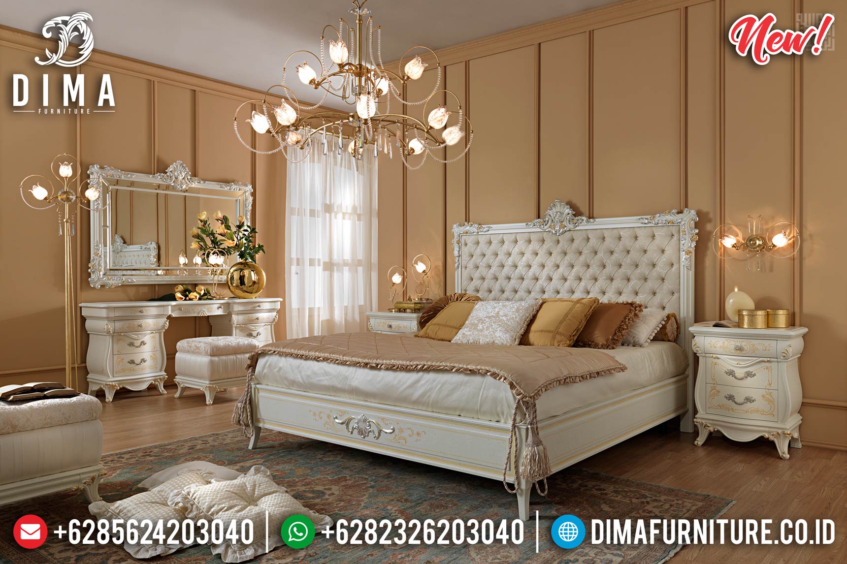 Best Seller Kamar Set Mewah Ukiran Luxury Classic Furniture Jepara Terbaru BT-0931