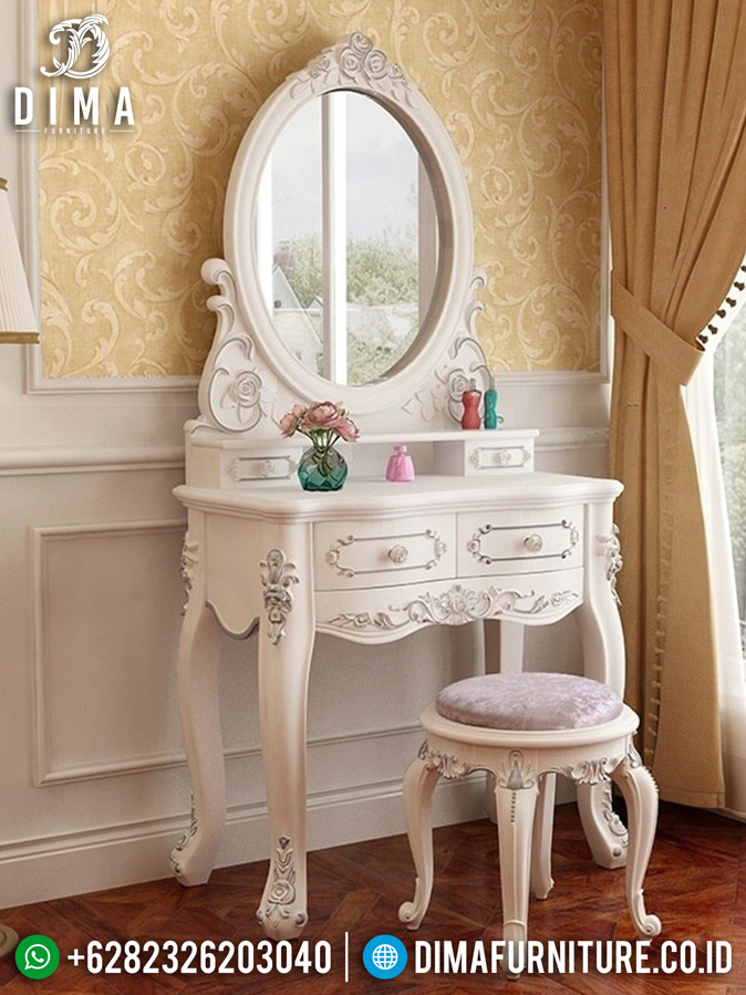 Meja Rias Minimalis Iris Luxury White Duco Color Furniture Jepara Update BT-0941