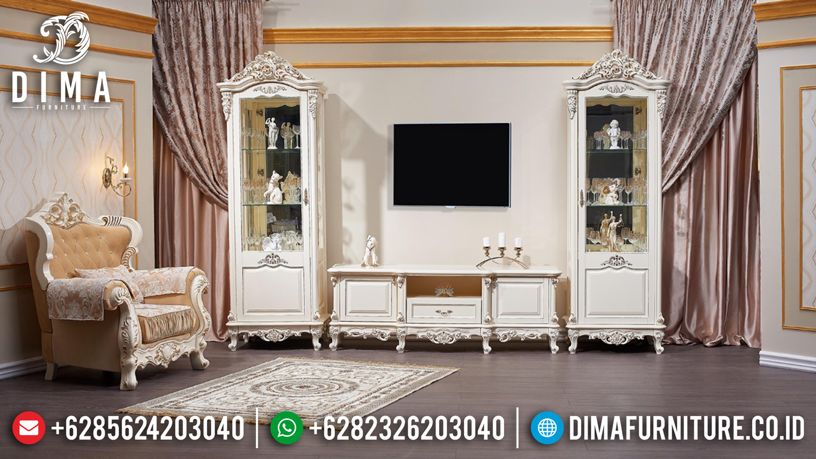 Jual Bufet TV Mewah Putih Duco Luxury Interior Design Inspiring BT-0985