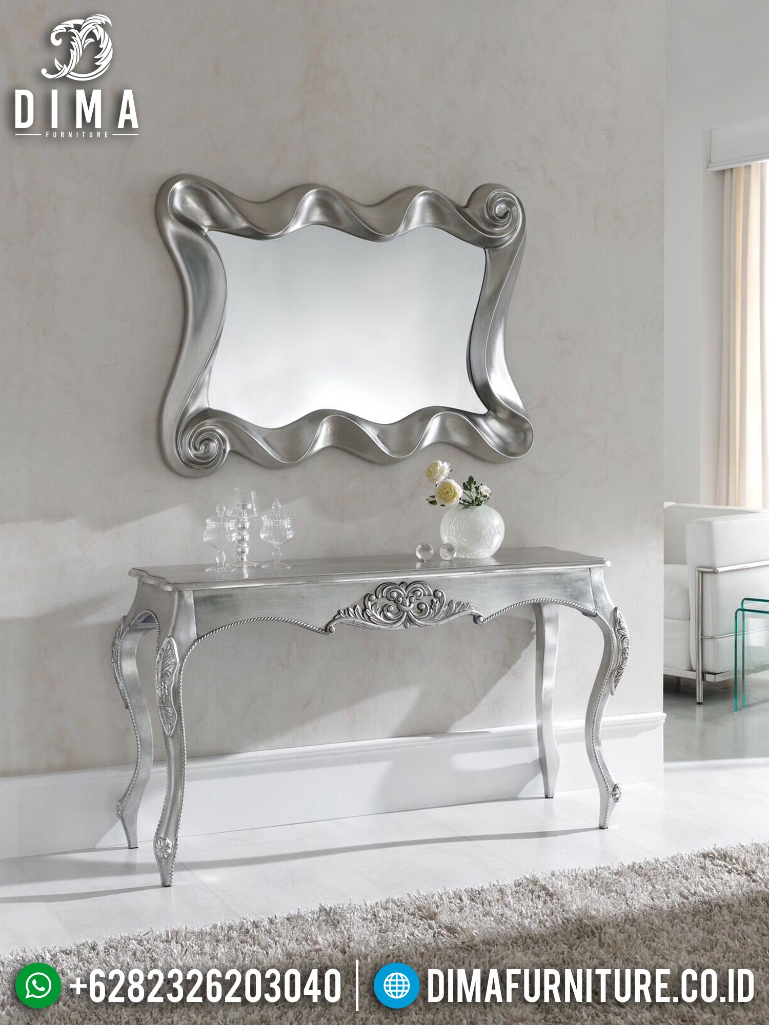 Meja Konsol Minimalis Mewah Silver Excellent Color Luxury Design BT-0999