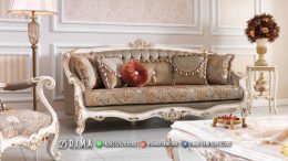 Sofa 3 Dudukan Klasik Mewah Warna Putih Kombinasi BT-1276