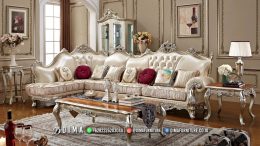 Model Terbaru Sofa Sudut Ruang Tamu Mewah Ukir Jepara Luxury BT-1559