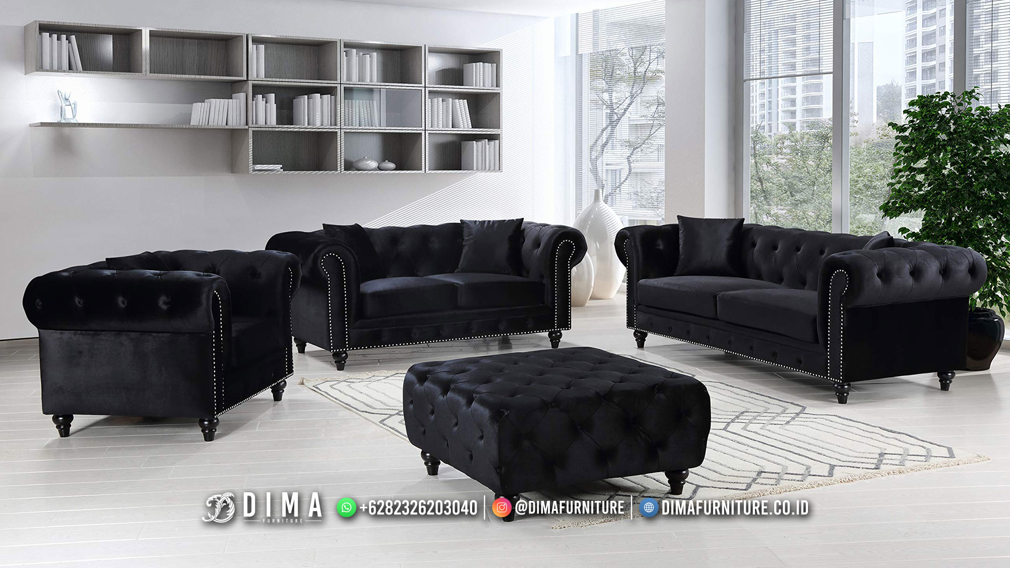 Sofa Tamu Minimalis Black Dahlia Design Terbaru Furniture Jepara BT-1534