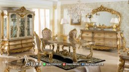 Furniture Jepara Mewah Set Meja Makan Mewah Duco Emas Luxury BT-1625