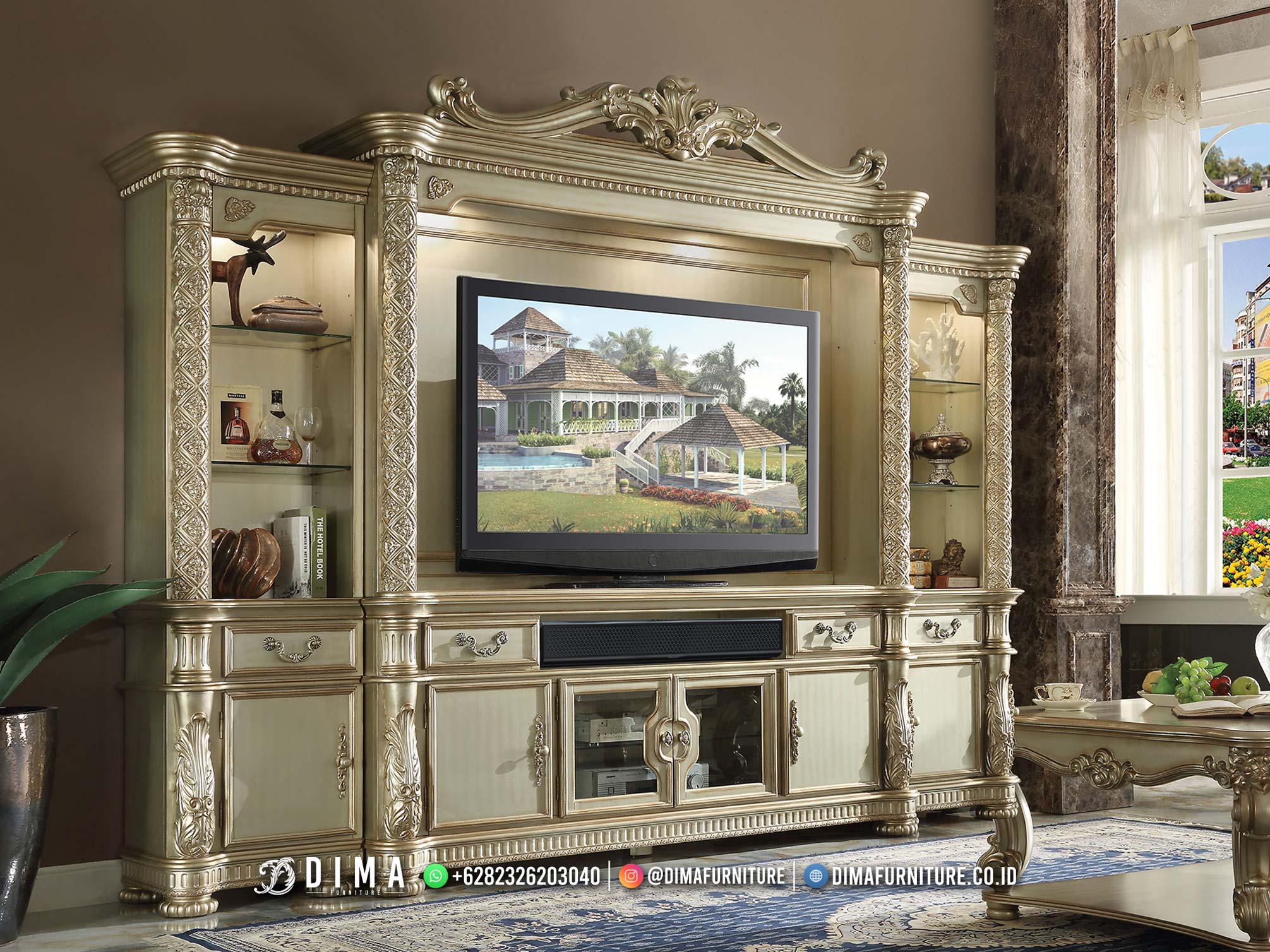 Set Bufet TV Jepara Terbaru Luxury Elegant Style Top Quality BT-1633