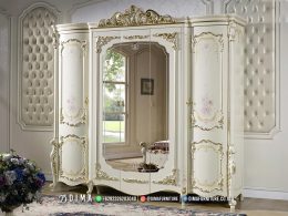 Best Sale Lemari Baju Mewah Cantik Classic Luxury Furniture Jepara BT-1672