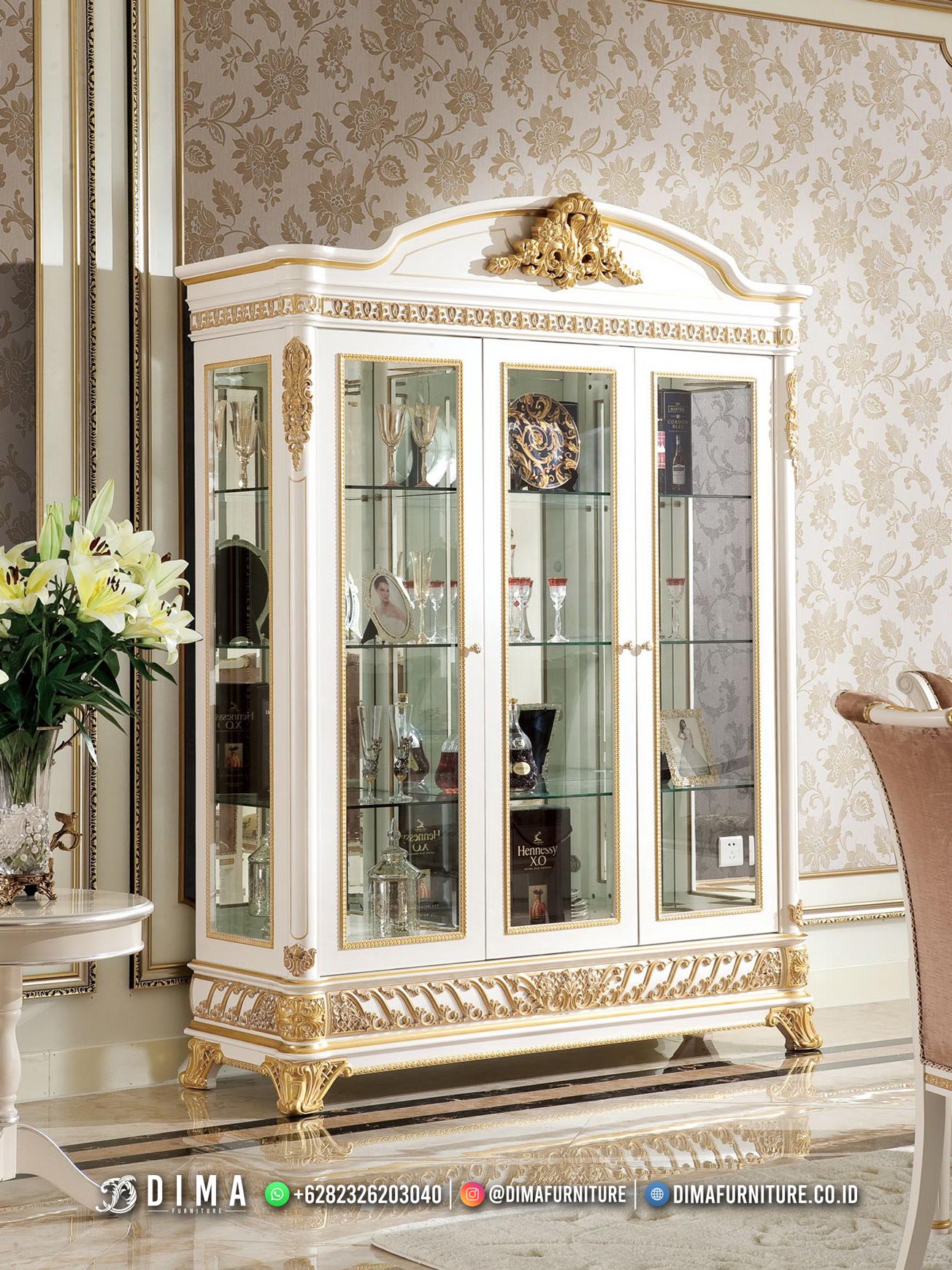 New Furniture Lemari Hias Pajangan Duco Luxury Combine Gold BT-1653