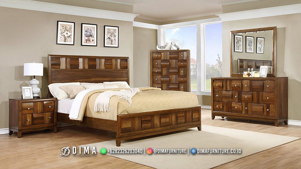 Jual Set Furniture Kamar, Tempat Tidur Jati Minimalis Terlaris BT-1709