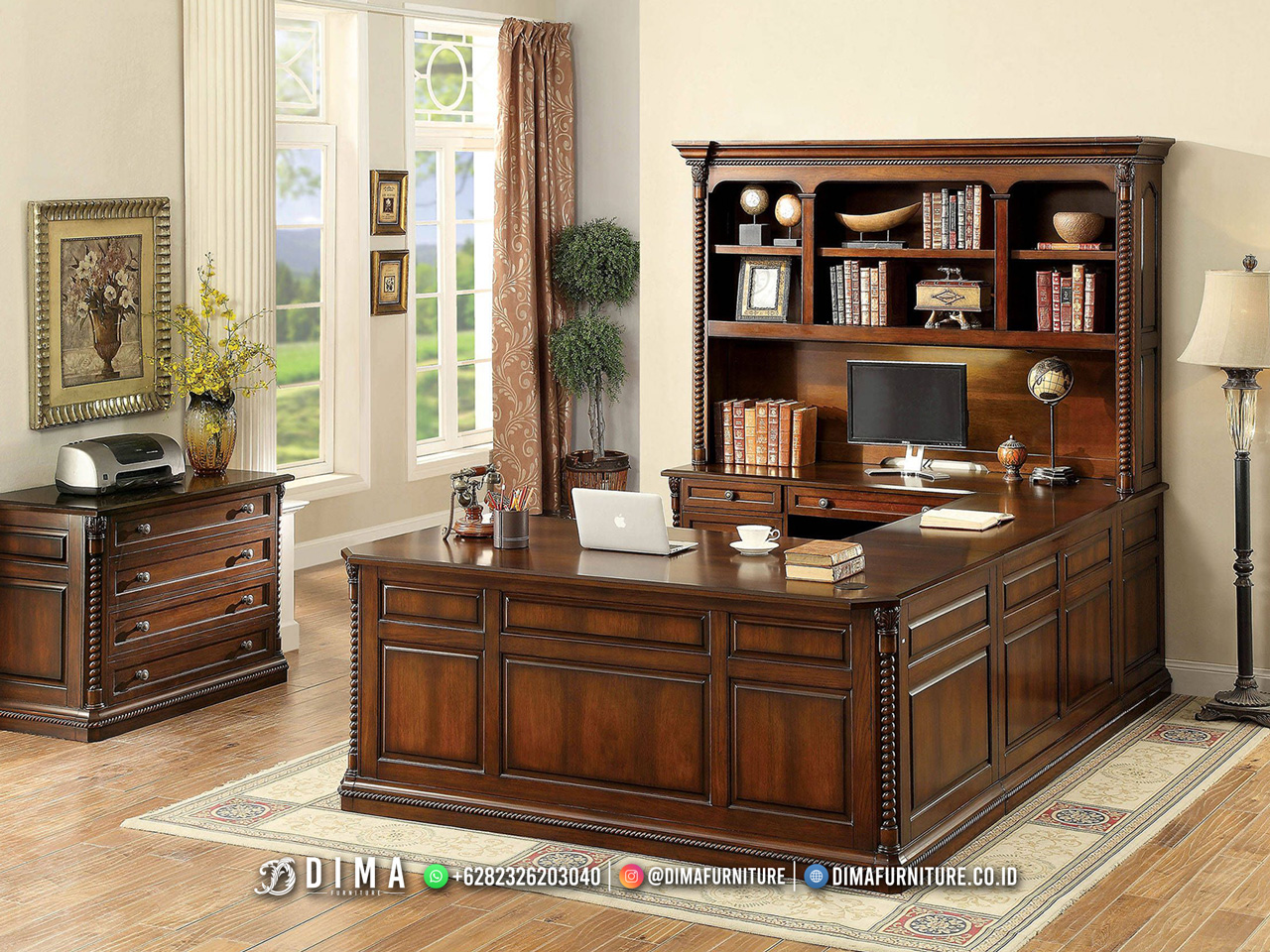 Meja Kantor Mewah Jati Luxury Furniture Jepara Terbaru BT-2148