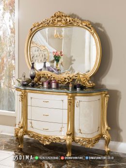 Luxury Meja Konsol Mewah Elegant Gold White Antonello BT2184