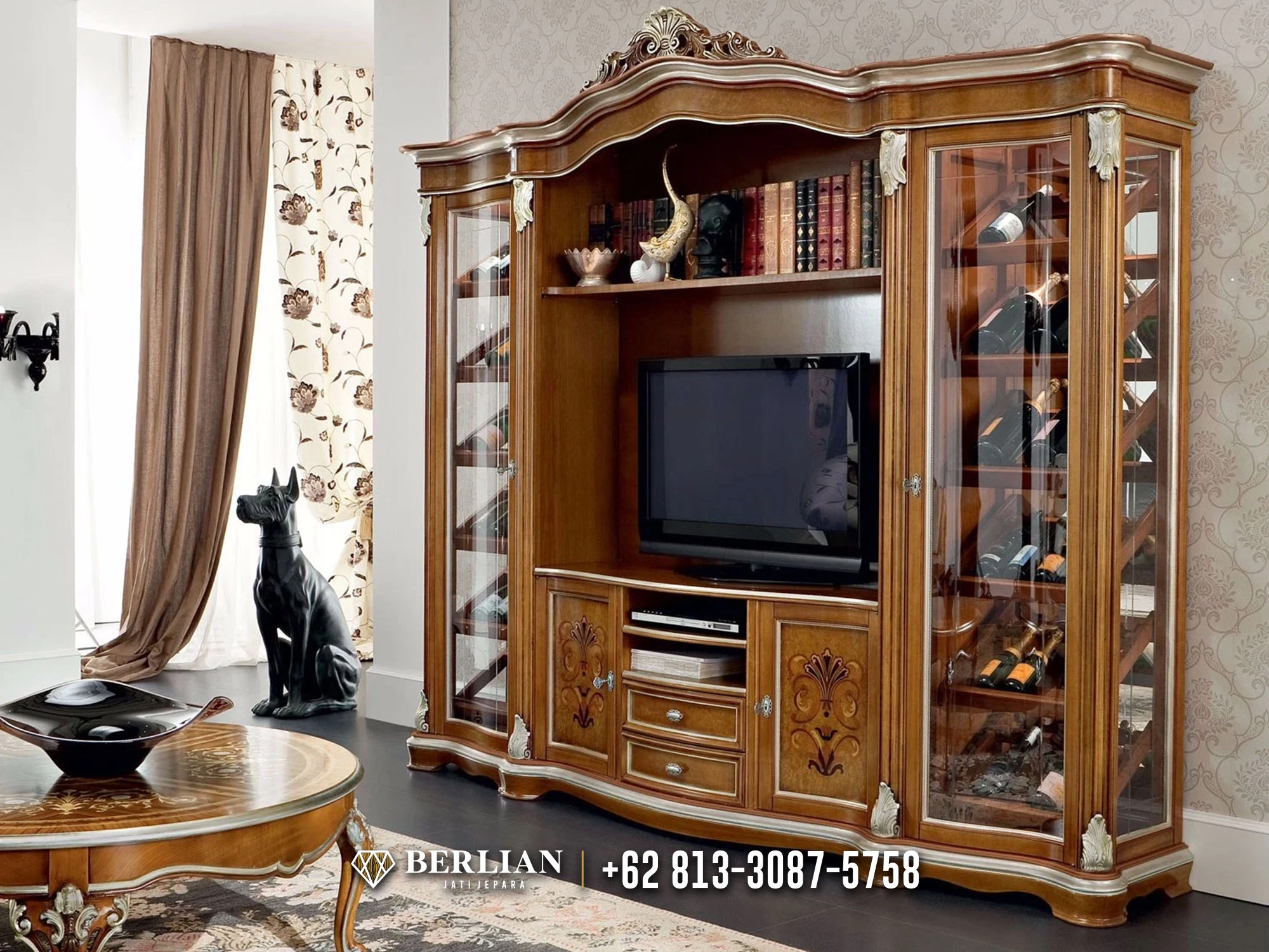 Bufet TV Jati Jepara Klasik Carving Sale Now BT2329