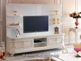 Ready Bufet TV Mewah Desain Cantik White Gold Jesselyn BT2400