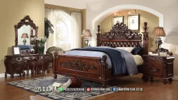 Dekorasi Tempat Tidur Terbaru Ukir Jati Elegant BT2451