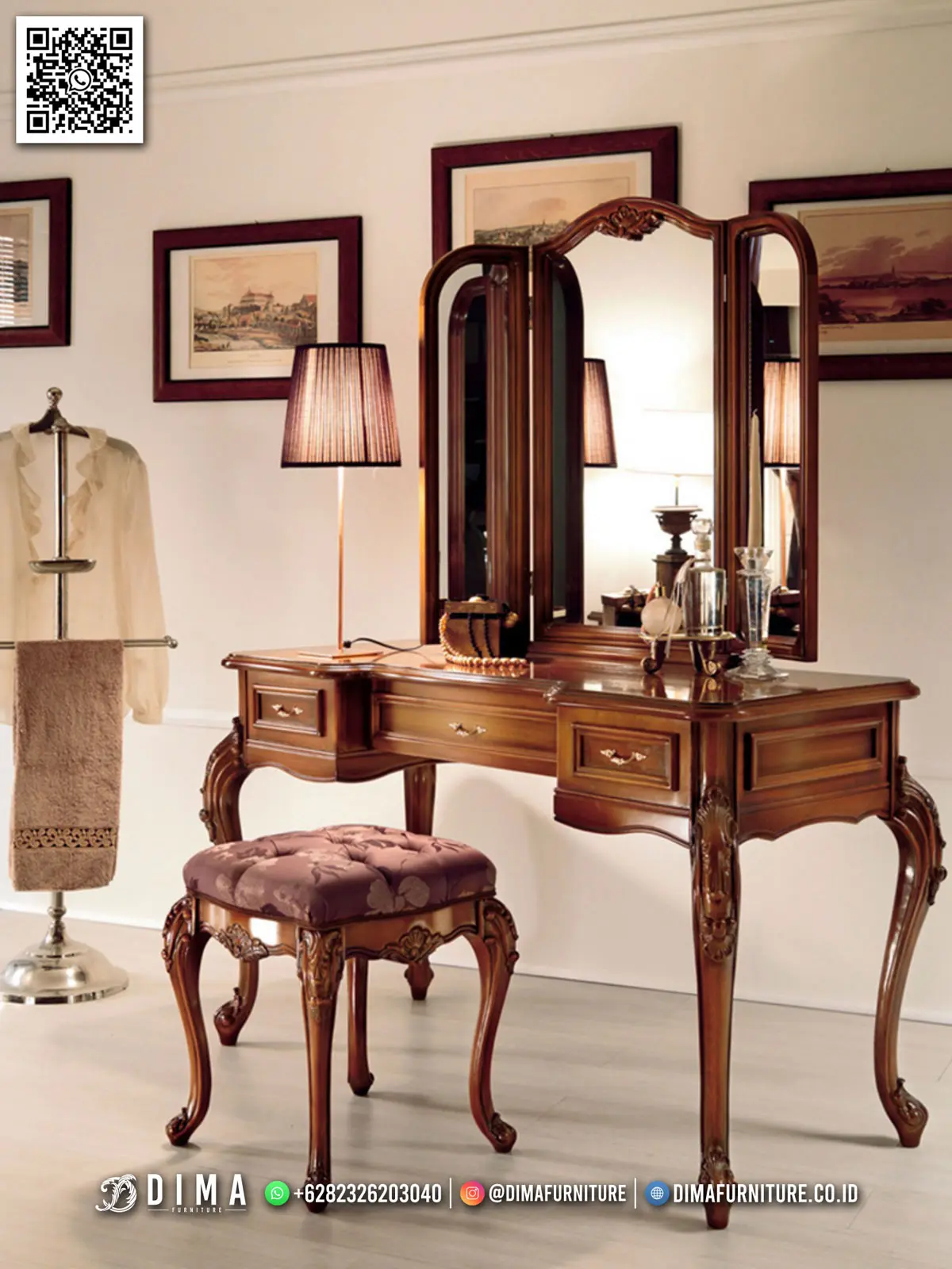 Meja Rias Kayu Solid DIMA Bellamy Estetik 26BT Meja Rias Kayu Solid DIMA Bellamy Estetik 26BT