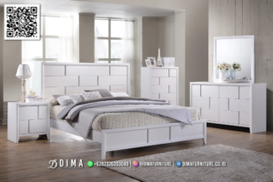 Kamar Tidur Putih Minimalis Premium Dima 36BT &mdash; Bufet TV Jepara | Buffet Jepara Terbaru | Meja TV Mewah