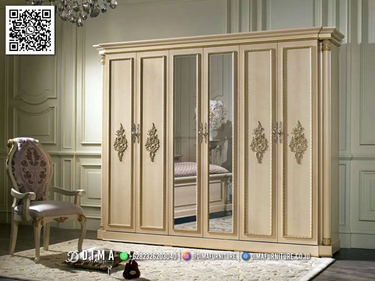 Lemari Pakaian Mewah Bellagio 6 Pintu Klasik Elegan 54BT Lemari Pakaian Mewah Bellagio 6 Pintu Klasik Elegan 54BT