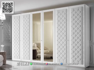 Lemari Pakaian Modern Classic Dima White Diamond 53BT &mdash; Bufet TV Jepara | Buffet Jepara Terbaru | Meja TV Mewah