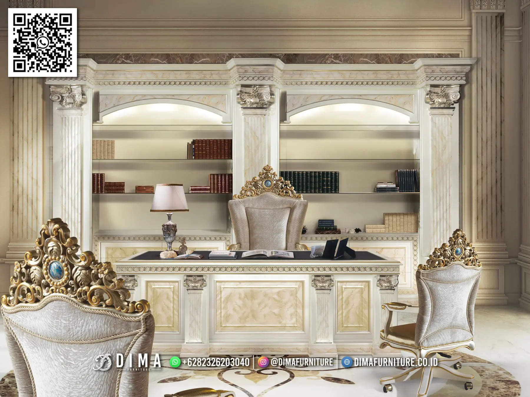 Meja Kantor Mewah Dima Majestic Gold Classic Elegan 46BT Meja Kantor Mewah Dima Majestic Gold Classic Elegan 46BT