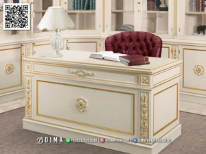 Meja Kerja Direktur Klasik Premium Elegance Dima 43BT &mdash; Bufet TV Jepara | Buffet Jepara Terbaru | Meja TV Mewah