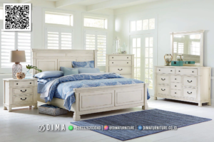 Set Kamar Tidur Minimalis Putih Elegan Dima Furniture 35BT &mdash; Bufet TV Jepara | Buffet Jepara Terbaru | Meja TV Mewah