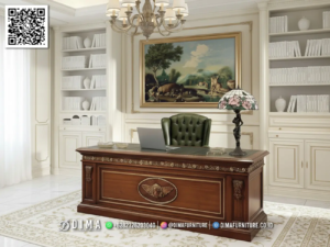 Meja Direktur Jati Solid Mewah Elegan Jepara 68BT &mdash; Bufet TV Jepara | Buffet Jepara Terbaru | Meja TV Mewah