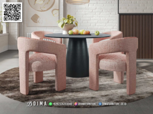 Meja Makan Bundar Minimalis Luno Sentuhan Elegan 87BT — Bufet TV Jepara | Buffet Jepara Terbaru | Meja TV Mewah