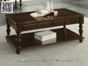 Meja Tamu Klasik Darkwood Elegan Kayu Solid Jepara 80BT — Bufet TV Jepara | Buffet Jepara Terbaru | Meja TV Mewah