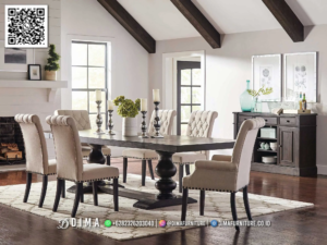 Set Meja Makan Elegan Dima Luxury Modern Minimalis 71BT &mdash; Bufet TV Jepara | Buffet Jepara Terbaru | Meja TV Mewah