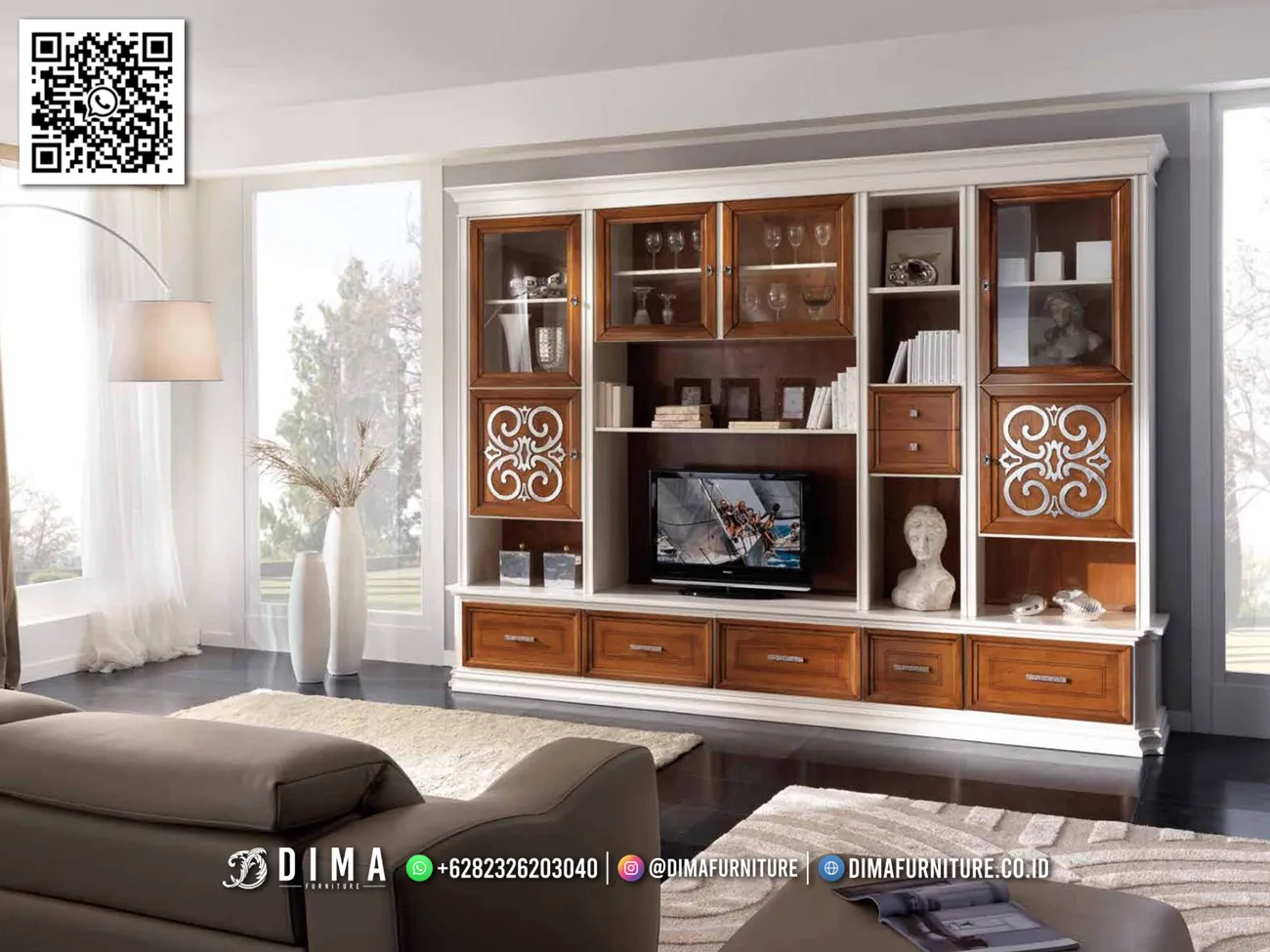 Lemari TV Mewah Palermo – Furniture Klasik Modern 106BT Lemari TV Mewah Palermo – Furniture Klasik Modern 106BT