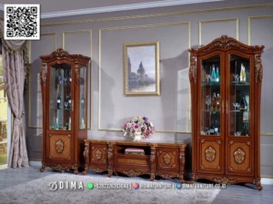 Bufet TV Jati Lemari Pajangan Furniture Jepara Sale 126BT &mdash; Bufet TV Jepara | Buffet Jepara Terbaru | Meja TV Mewah