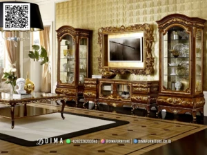 Bufet TV Ruang Tamu Mewah Jati Premium Ukiran 124BT &mdash; Bufet TV Jepara | Buffet Jepara Terbaru | Meja TV Mewah