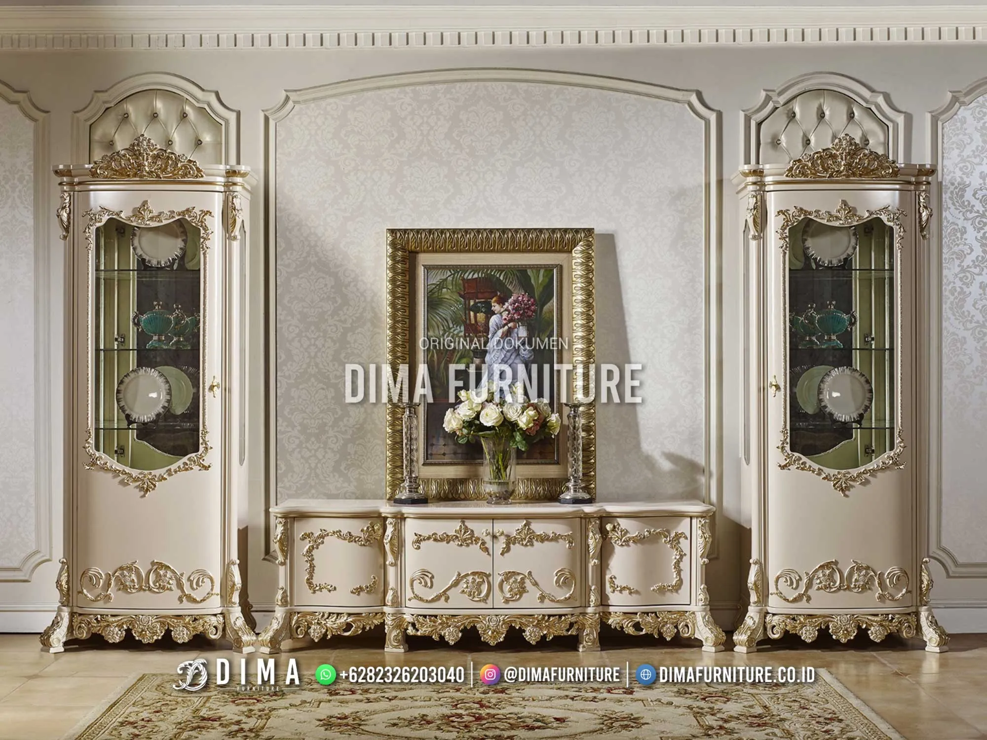 Furniture Bufet TV Klasik Mewah Ivory Barbara Set 136BT Furniture Bufet TV Klasik Mewah Ivory Barbara Set 136BT