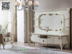 Bufet Meja TV Mewah Ivory Klasik Aubrey 152BT &mdash; Bufet TV Jepara | Buffet Jepara Terbaru | Meja TV Mewah