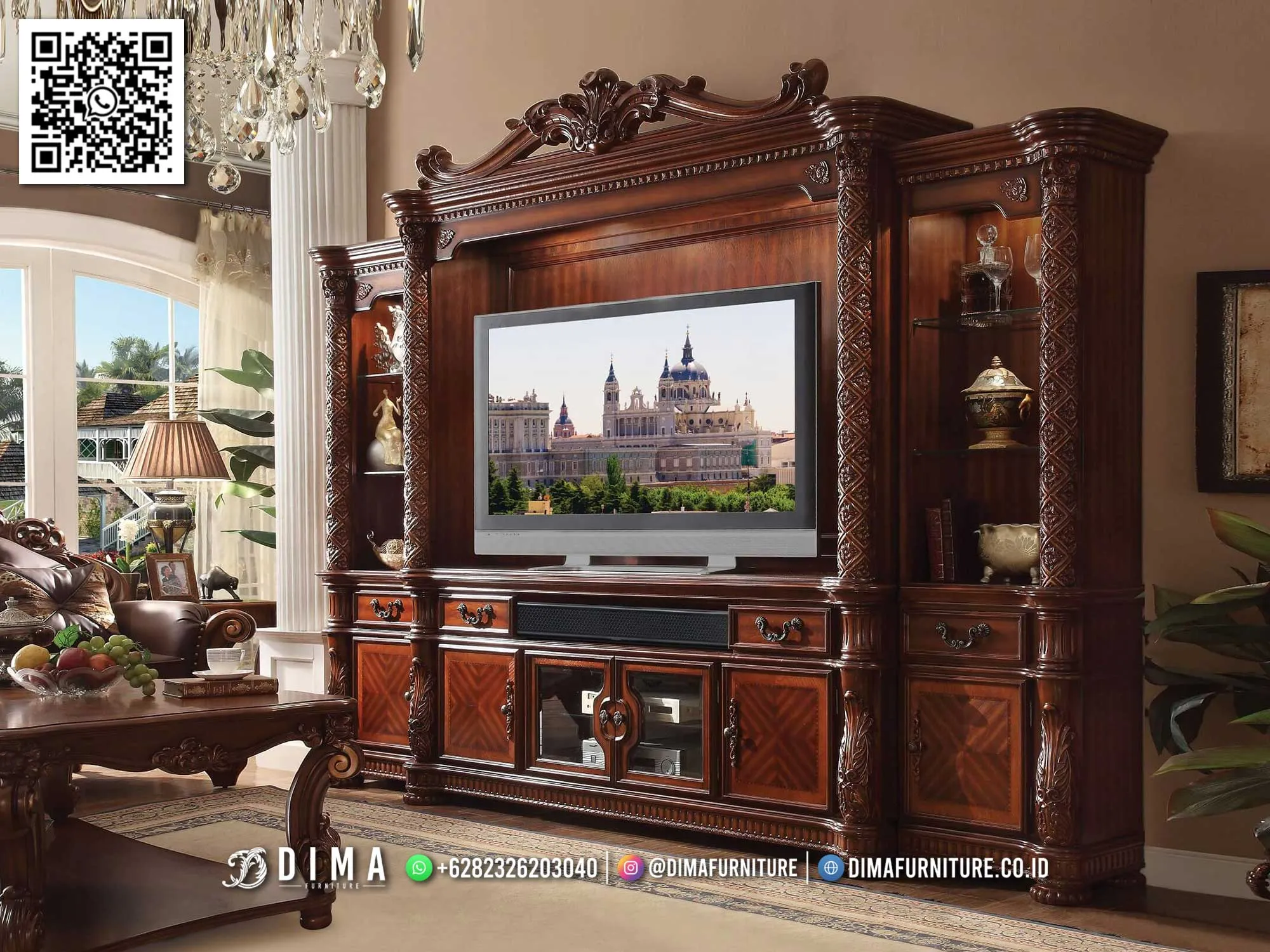 Bufet TV Jati Clasic Eksklusif Best Quality Lacey 142BT Bufet TV Jati Clasic Eksklusif Best Quality Lacey 142BT