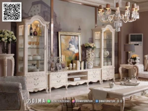 Bufet TV Mewah Eropa Style Model Imperial Ivory 158BT &mdash; Bufet TV Jepara | Buffet Jepara Terbaru | Meja TV Mewah