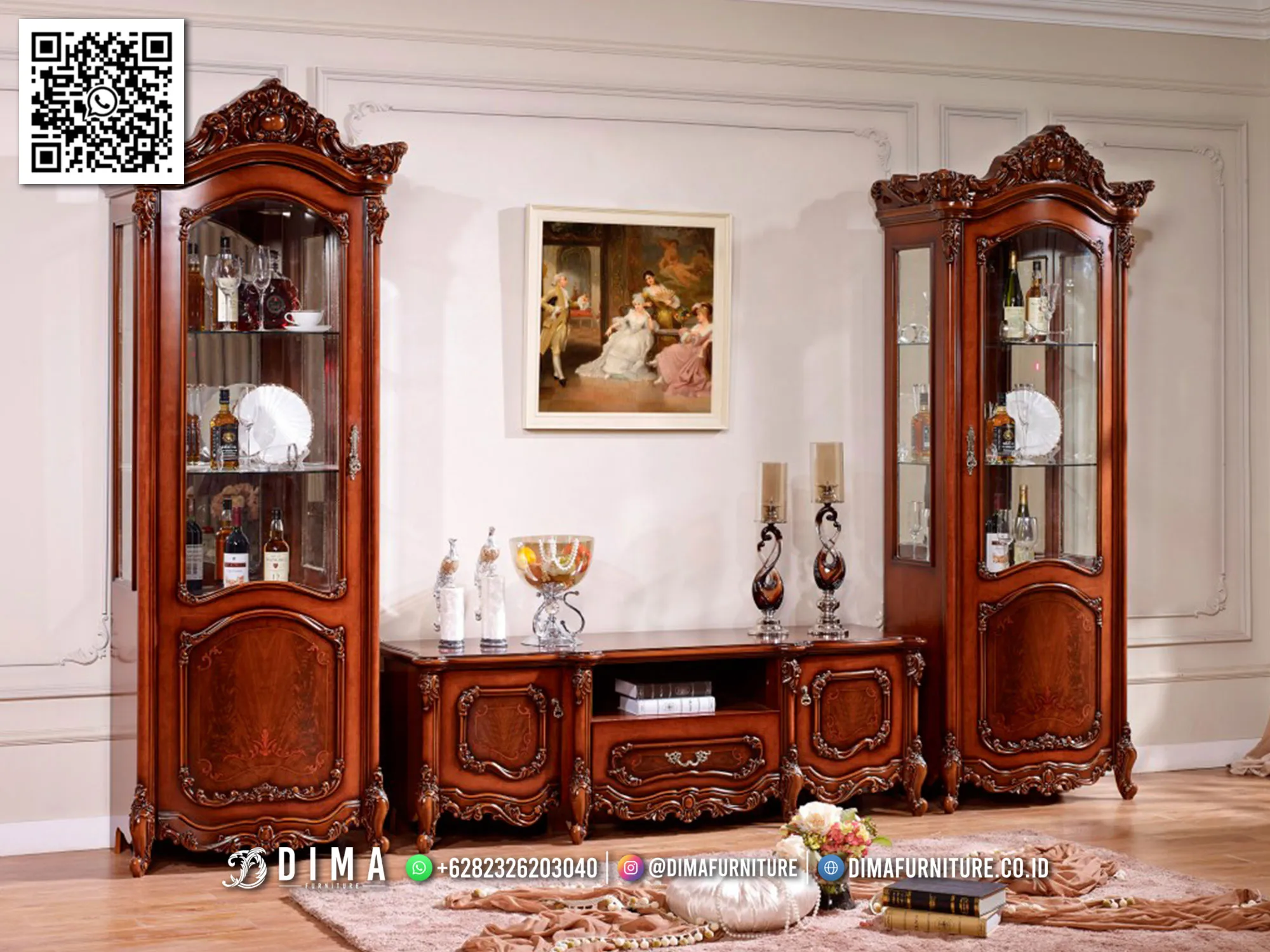 Lemari Pajangan Klasik Mewah Jati Grand Imperial 145BT Lemari Pajangan Klasik Mewah Jati Grand Imperial 145BT