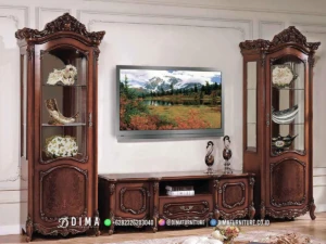 Bufet TV Jati Mewah Lemari Hias Royal Carmelia 174BT &mdash; Bufet TV Jepara | Buffet Jepara Terbaru | Meja TV Mewah