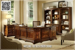 Harga Set Meja Kantor Jati Solid Best Deal 189BT &mdash; Bufet TV Jepara | Buffet Jepara Terbaru | Meja TV Mewah