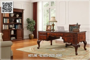Meja Kantor Profesional Jati Royal Chester Terlaris 191BT &mdash; Bufet TV Jepara | Buffet Jepara Terbaru | Meja TV Mewah