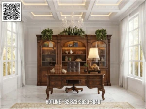 Desain Meja Kantor Jati Royal Executive Limited 214BT &mdash; Bufet TV Jepara | Buffet Jepara Terbaru | Meja TV Mewah