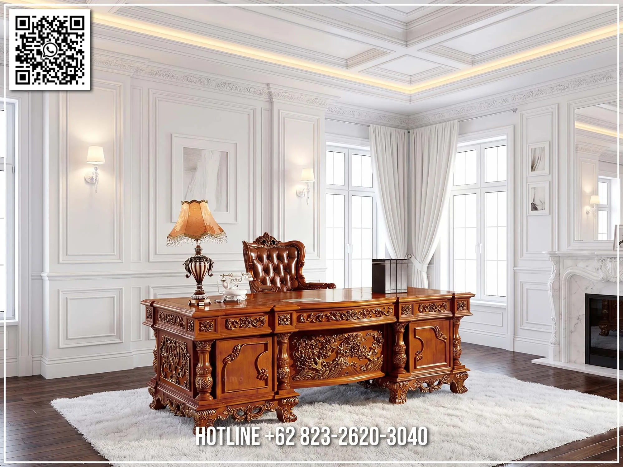Meja Direktur Jati Mewah Imperial Carving Desk 217BT Meja Direktur Jati Mewah Imperial Carving Desk 217BT
