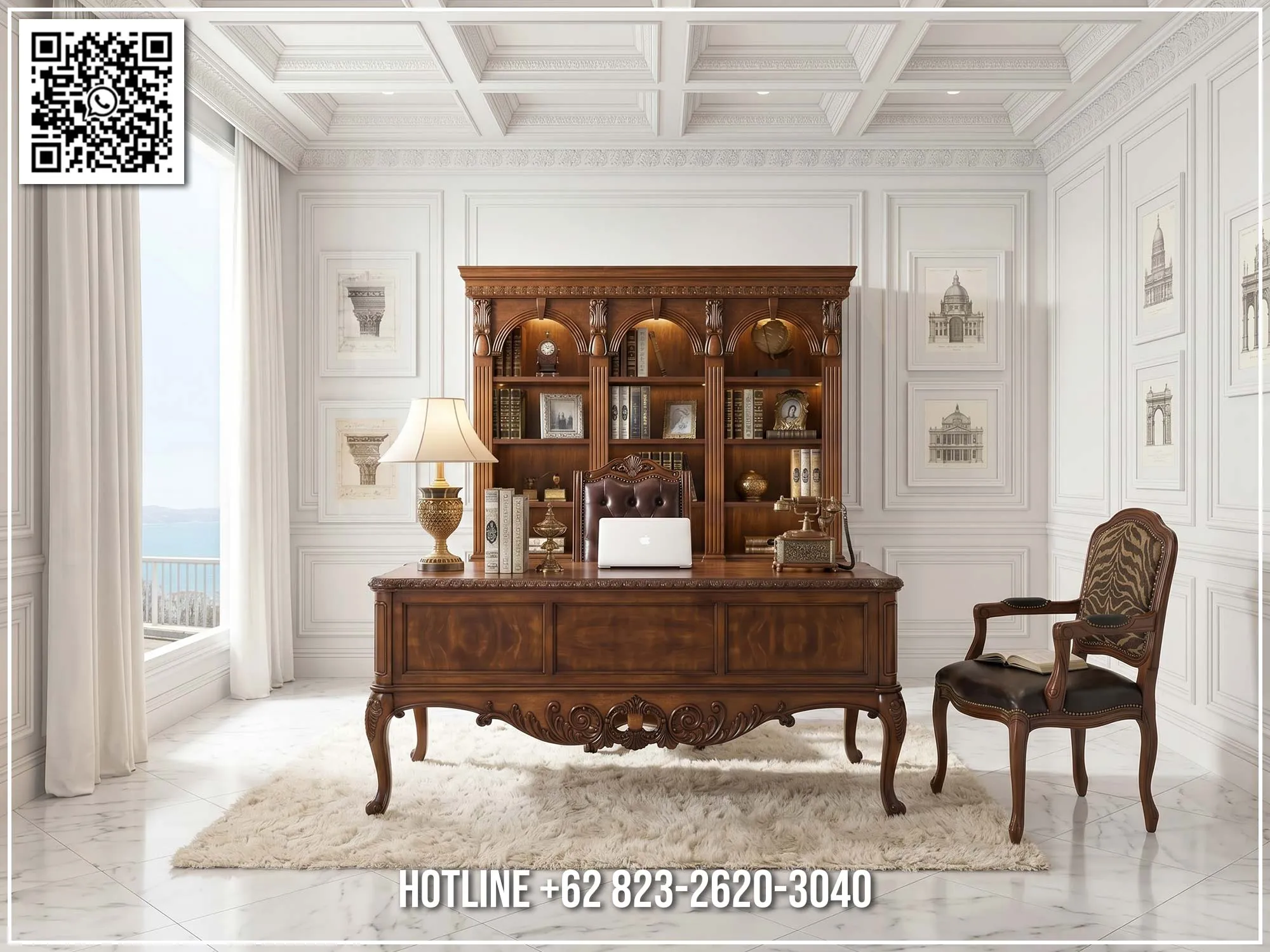 Meja Kantor Jati Terbaru Royal Walnut Vivienne 212BT Meja Kantor Jati Terbaru Royal Walnut Vivienne 212BT