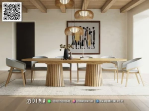 Meja Makan Minimalis Kayu Nordic New Arrival 203BT &mdash; Bufet TV Jepara | Buffet Jepara Terbaru | Meja TV Mewah