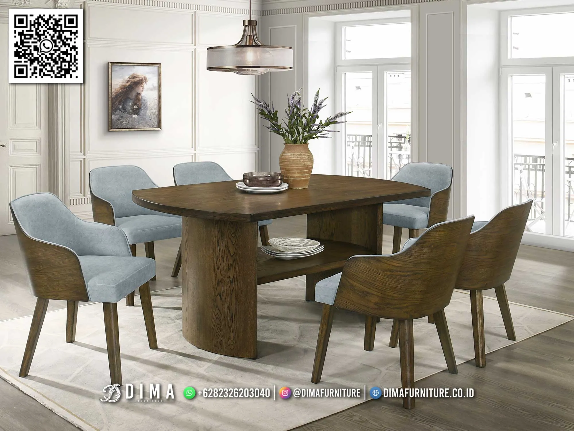 Set Meja Makan Modern Berkualitas Arabella 6 Kursi 210BT Set Meja Makan Modern Berkualitas Arabella 6 Kursi 210BT